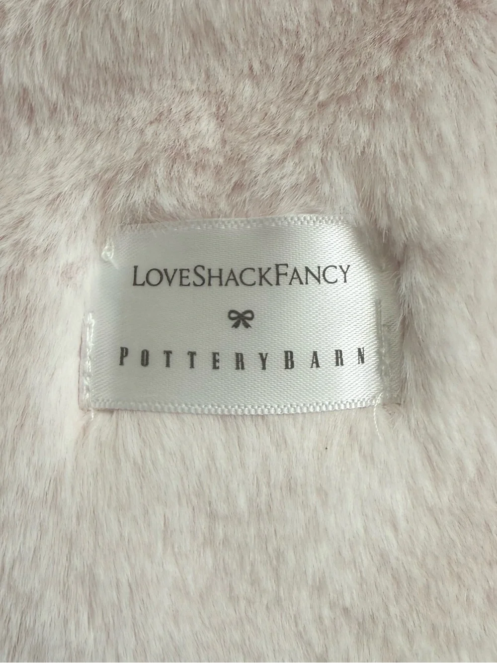 Pottery Barn LoveShackFancy Faux Fur Pearl Lumbar Pillow Cover